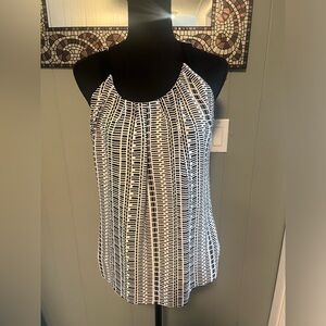 Banana Republic Black & White Geometric Print Sleeveless Tank Top Size Small
